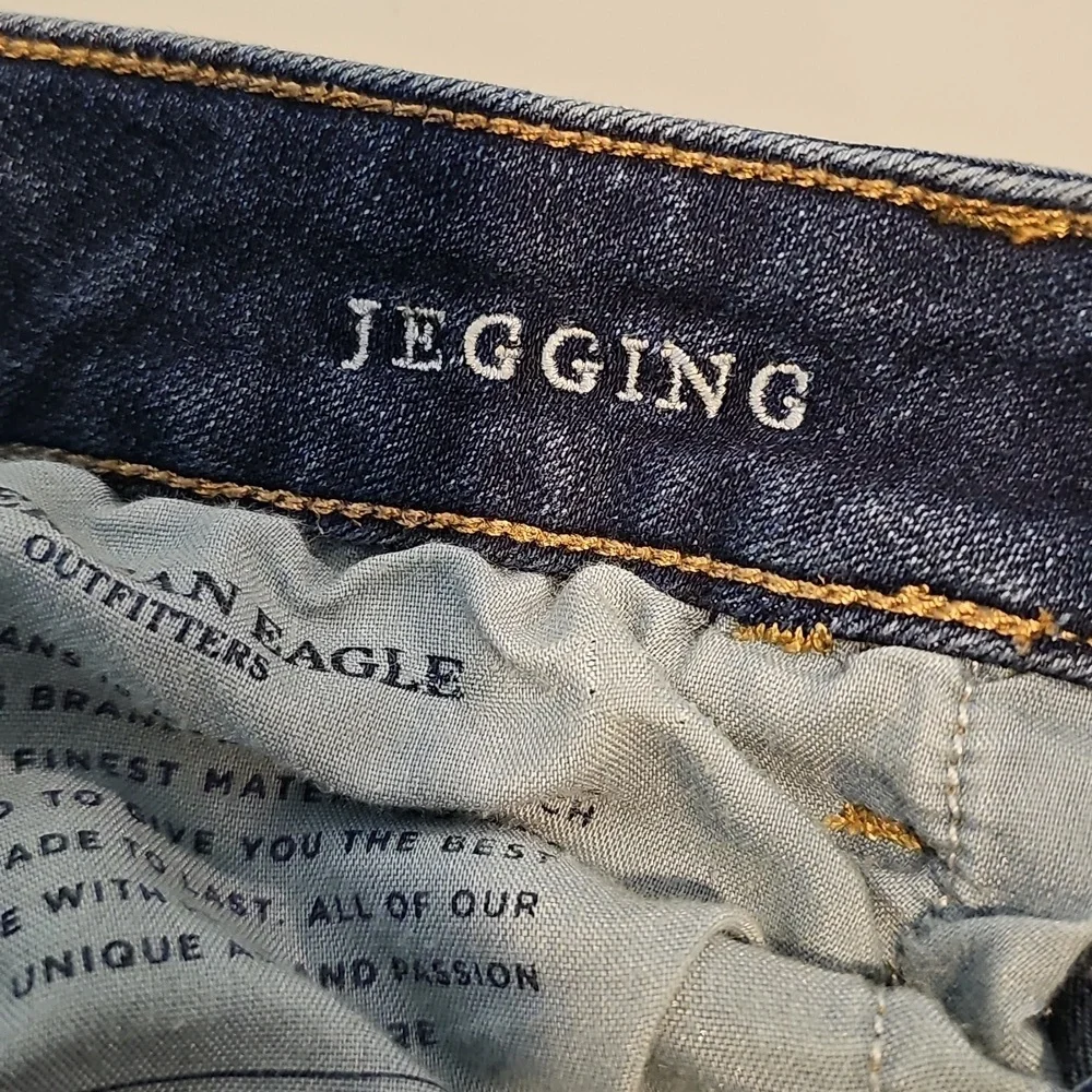 American Eagle Size 6 Super Stretch X Dark Blue Skinny Jeggings - Picture 7 of 8